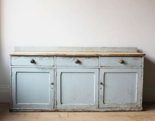 19th Century Painted Pine Dresser Base