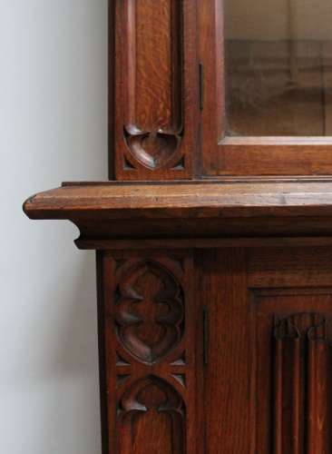 An Early Victorian Gothic Revival Oak Bookcase
