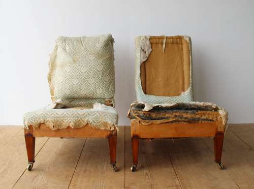 Pair of Howard and Sons Slipper Chairs