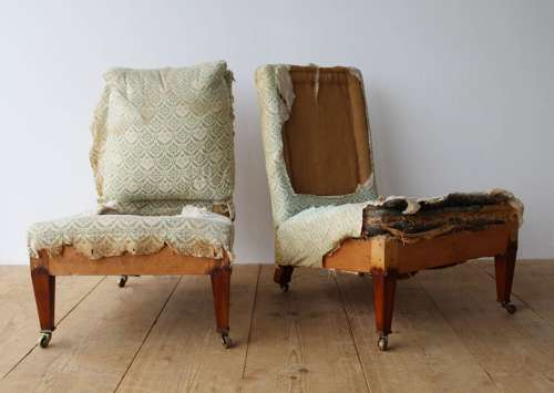 Pair of Howard and Sons Slipper Chairs