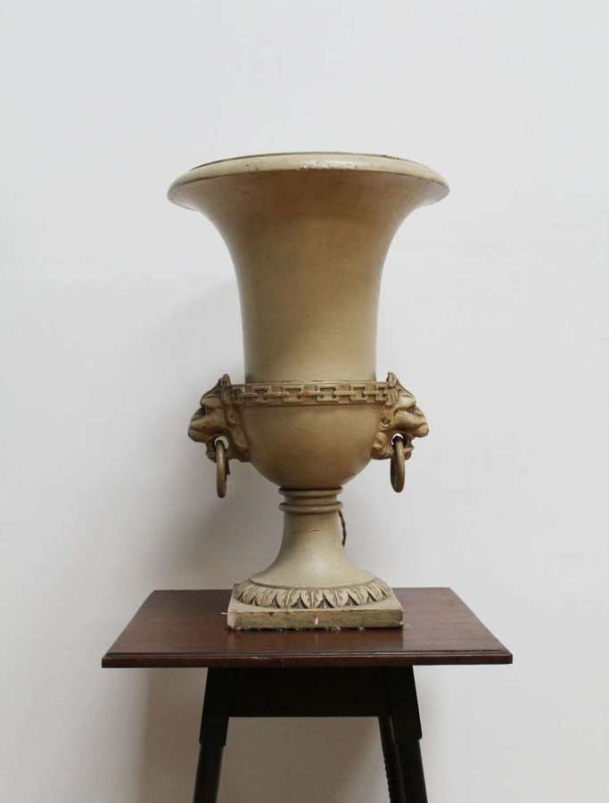 Terracotta Lamp with Lion Handles
