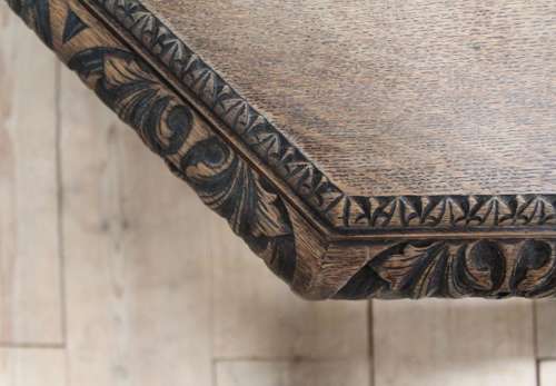 19th Century Carved Oak Centre Table
