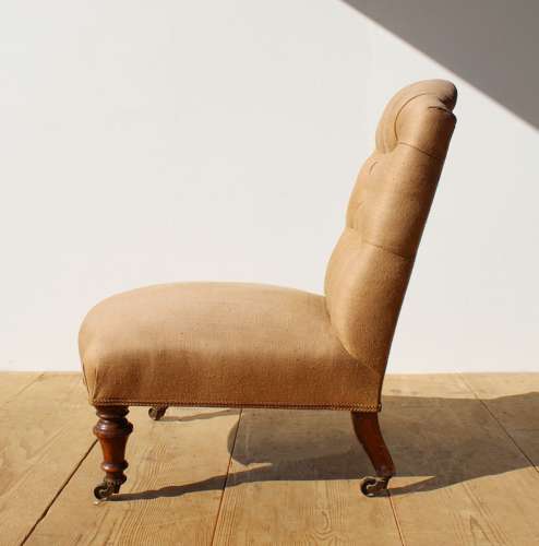 19th Century Button Back Slipper Chair