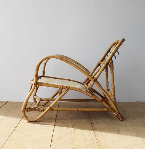 Pair of Reclining 1930s Cane Chairs