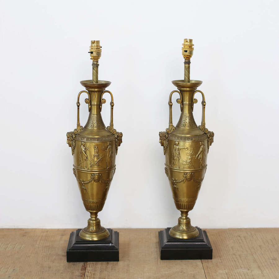 Pair of Bronze Lamps