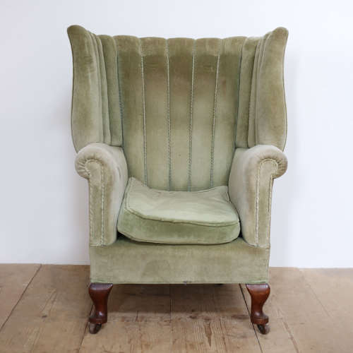 20th Century Barrel Back Wing Chair
