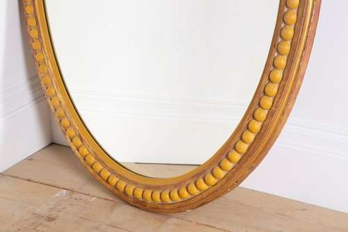 Large English Oval Gilt And Gesso Mirror