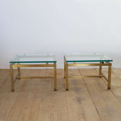 Pair Of 1974 Lacquered Brass Coffee Tables
