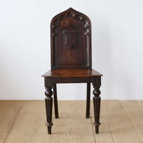 Pair of Gothic Hall Chairs