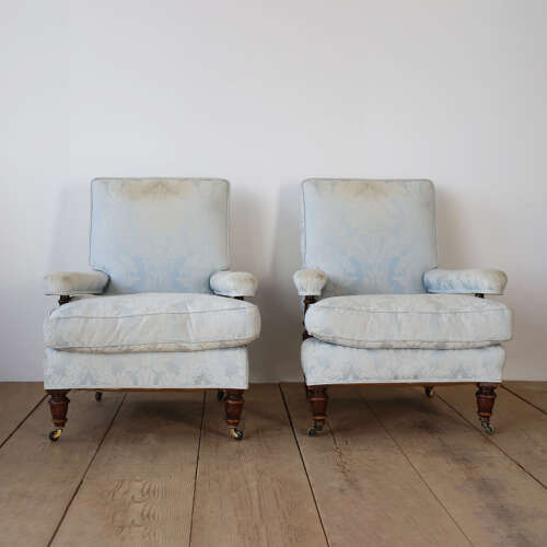Pair of 19th Century Howard and Style  Armchairs