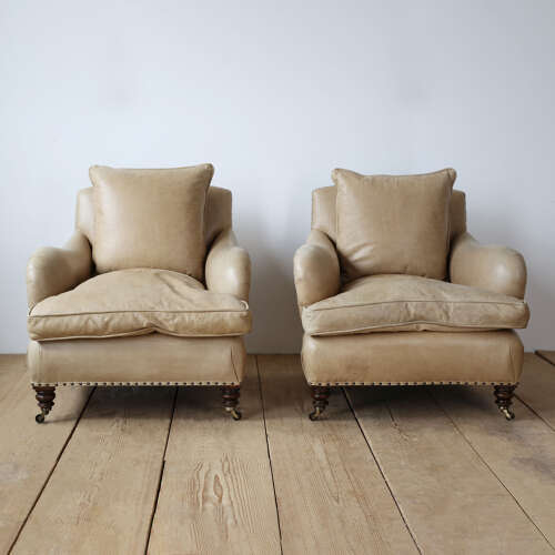Pair of 19th Century Howard Style Armchairs