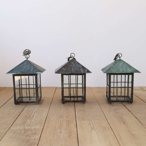 Set of Three Arts and Crafts Lanterns
